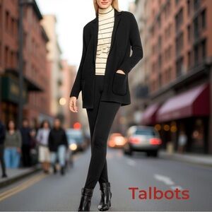 Talbots Black Hi Waist Stretch Slim Legging with Zip at HemsSize 12P